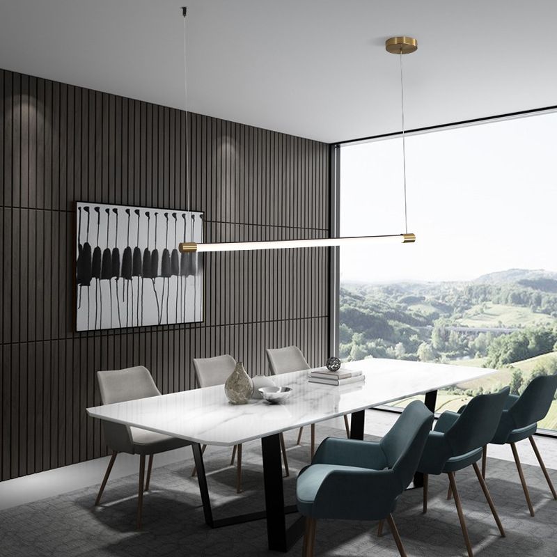 Linear Island Light Fixture Modern Island Lighting Metal Island Pendants 1 Light