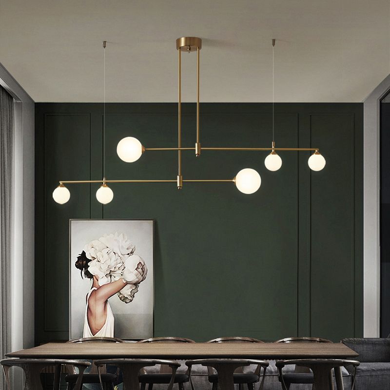 Contemporáneo de lámpara de lámpara de la isla Sphere Island Lights in Gold