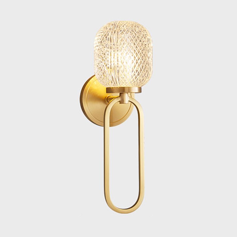 Modern Style Geometric Wall Mounted Lamps Glass 1 Light Wall Sconces in Gold