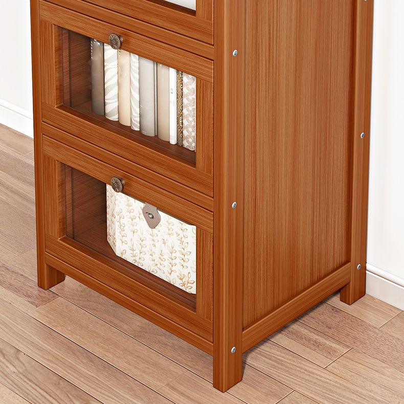 Modern Brown Accent Cabinet with Acrylic Doors Rectangle Cabinet