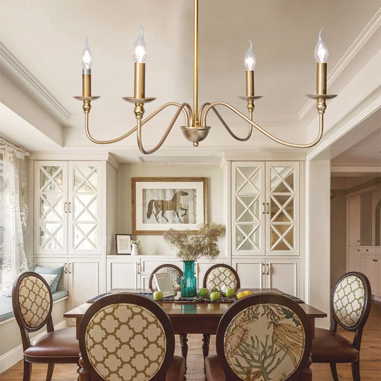Chandelle suspendue à la bougie Light Light Traditional Swooping Bras Plafond Chandelier pour le salon