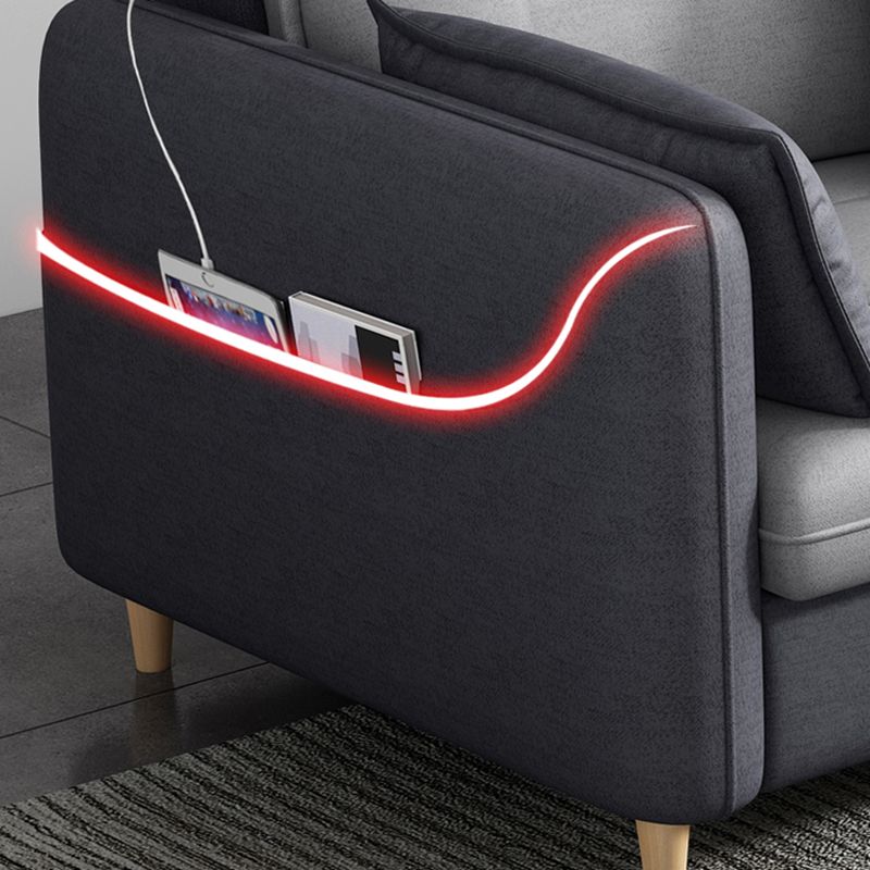 Reversible Modular Sofa with Pillow Top Arm and Storage for Apartment