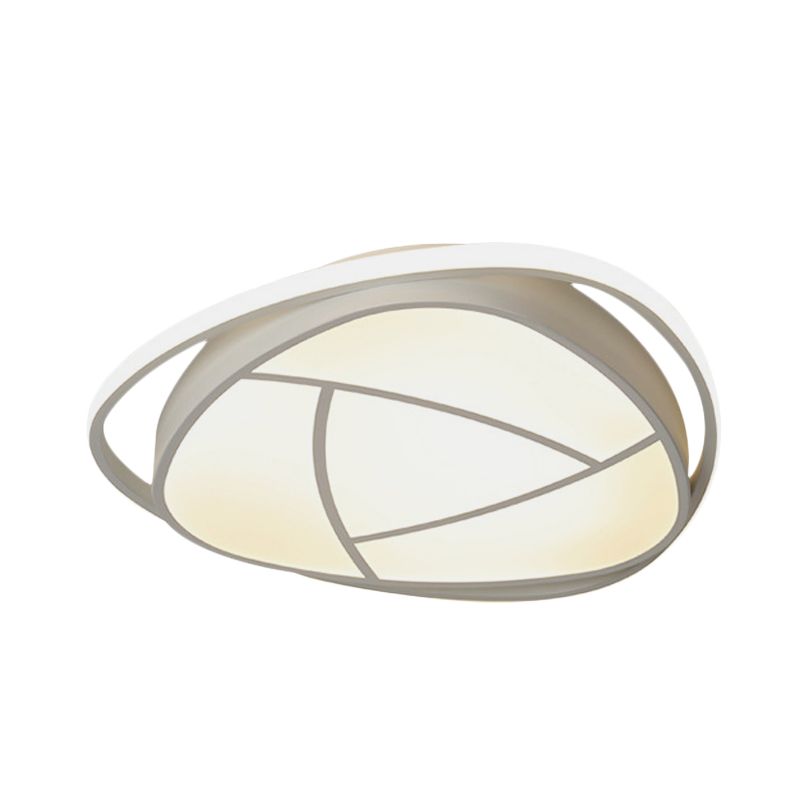 Flower Bedroom Ceiling Flush Mount Metal LED Simple Flushmount in White with Acrylic Shade