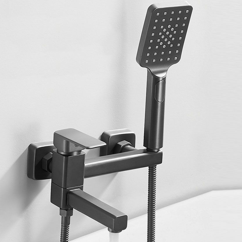 Modern Tub Faucet Trim Copper with Handheld Shower Wall Mounted Bath Filler