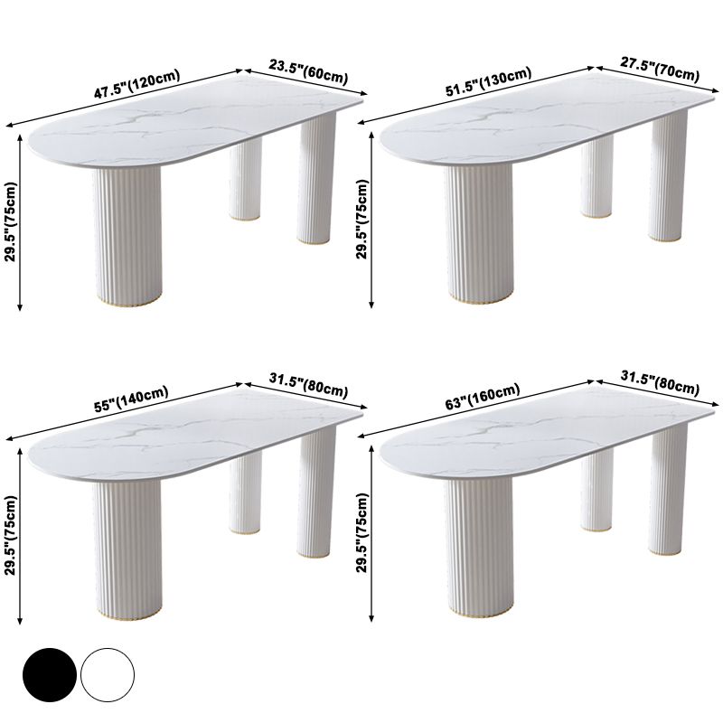 Metal Contemporary Free Form Dining Table Marble Top Table for Kitchen and Dining Room