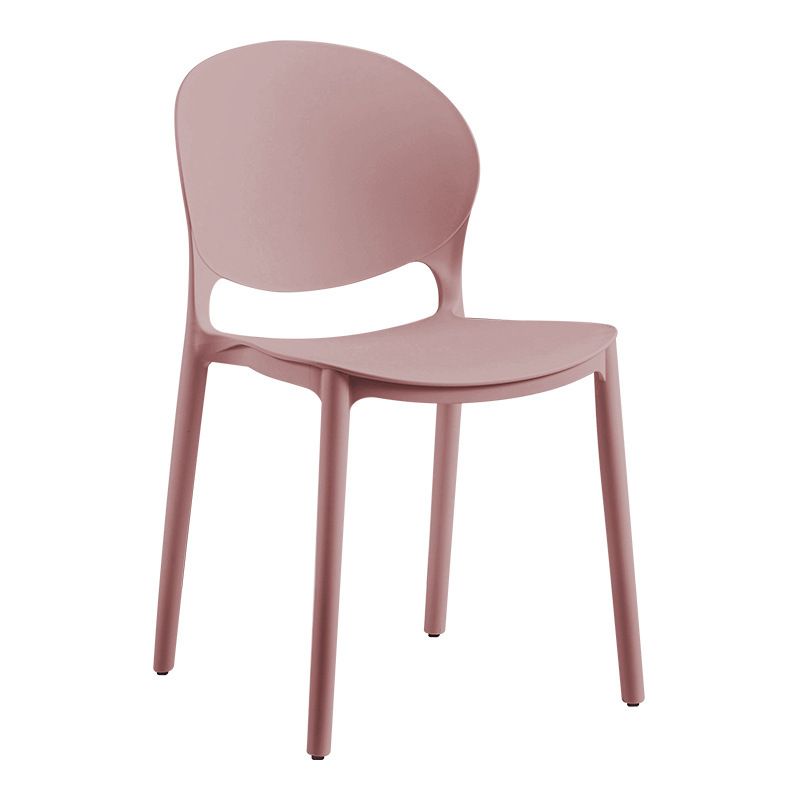 Contemporary Style Dining Chairs Armless Dining Chairs with Plastic Legs for Kitchen