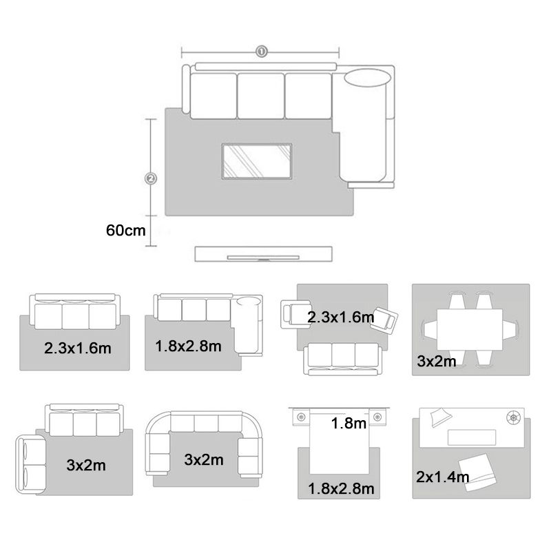 Grey Modern Area Carpet Geometric Pattern Polyester Area Rug Non-Slip Backing Rug for Living Room