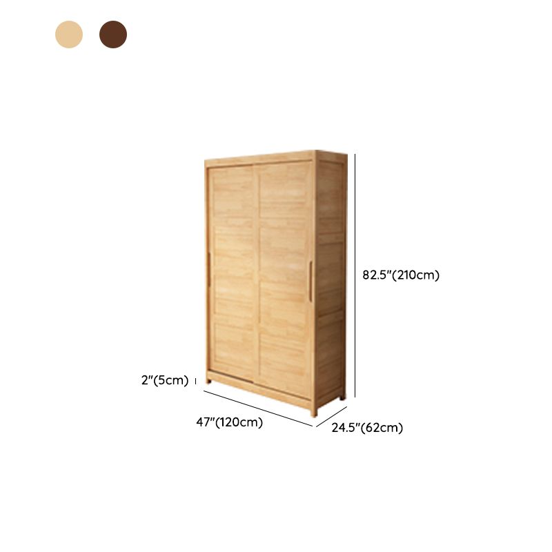 Rubberwood Solid Wood Wardrobe Traditional Freestanding Wardrobe