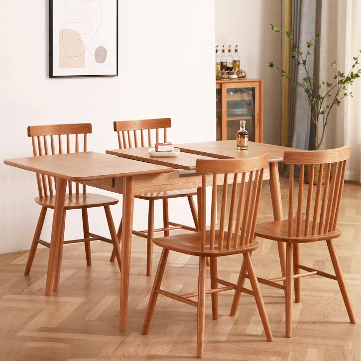 Rechthoek massief houten opvouwbare tafel moderne eettafel met 4 poten voor restaurant