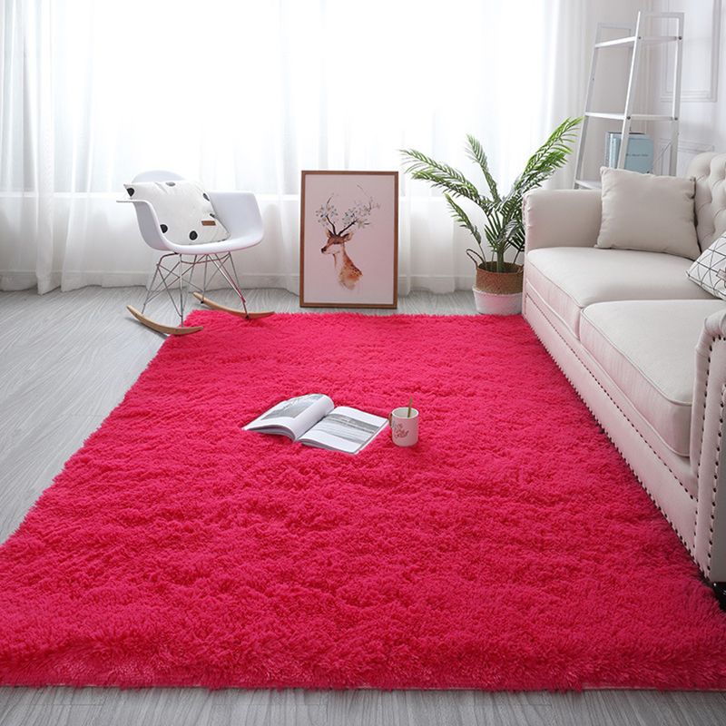 Cozy Nordic Rug Multi-Color Plain Carpet Anti-Slip Backing Rug for Family Room