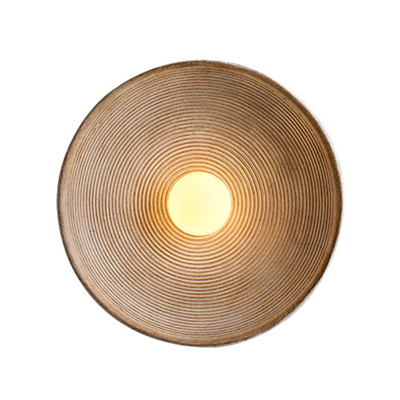 Single Contemporary Brown/White Round Shape LED Bathroom Vanity Light