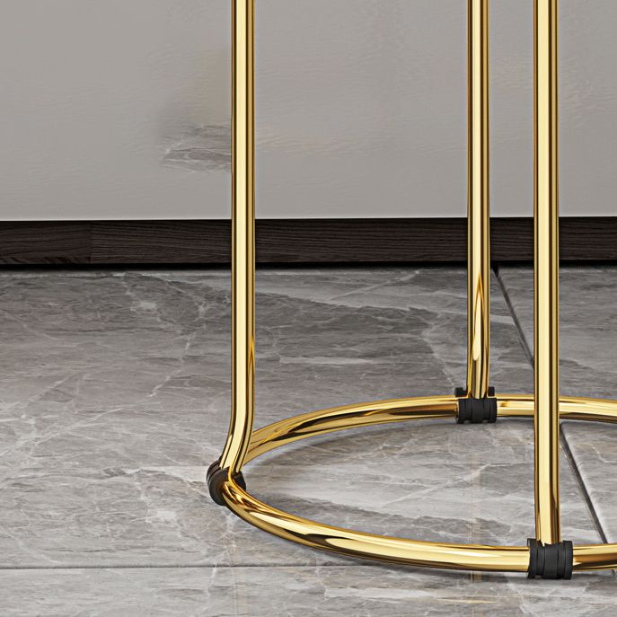 Glam Style Backless Barstool Round Counter Bar Stool with Metal Legs