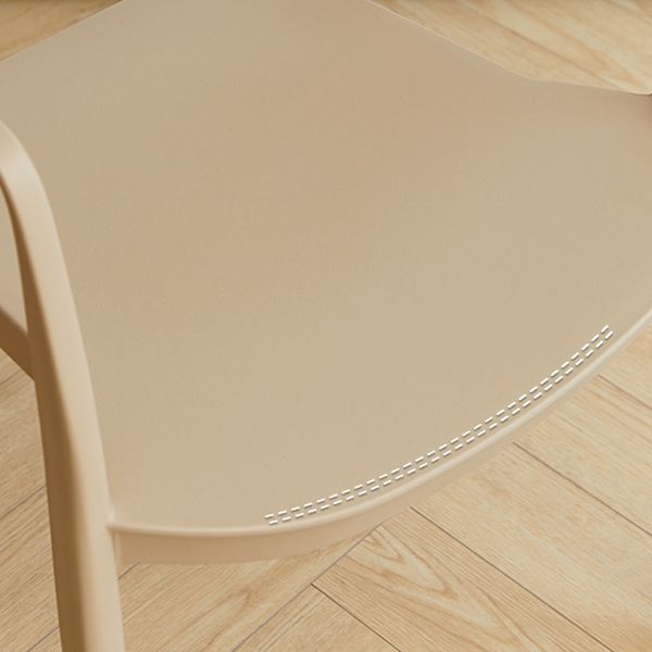 Nordic Style Matte Finish Plastic Armless Dining Chair for Home
