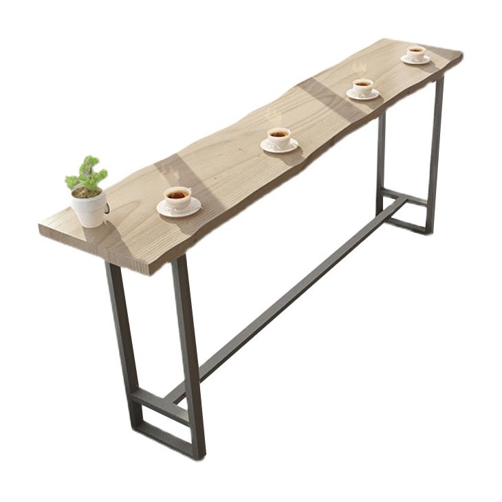 Modern Solid Wood Bar Table Set Rectangular 1/5 Pieces Counter Table with High Stools