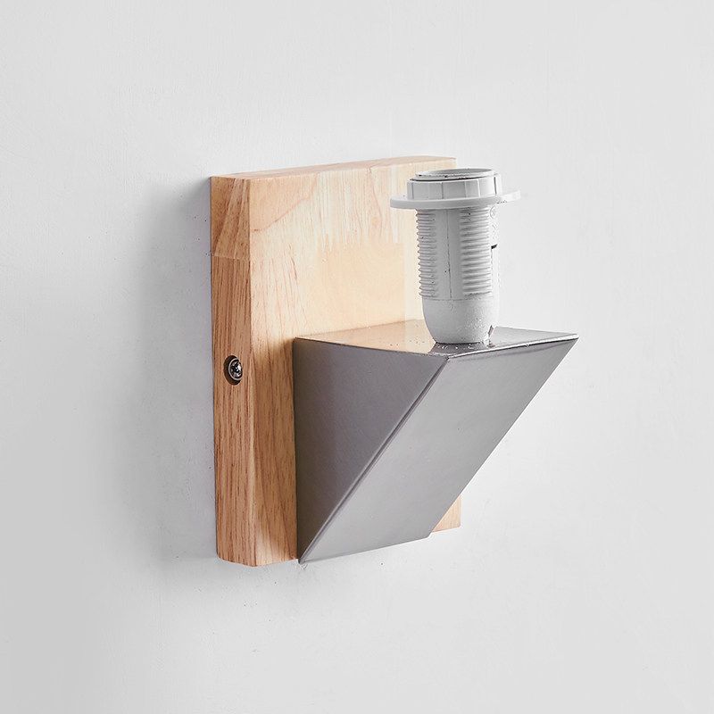 Modern Style Rectangle Sconce Light Fixtures Wood 1 Light Wall Mounted Lighting