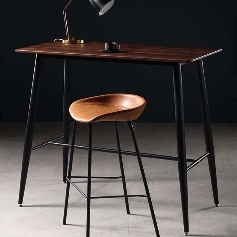Contemporary Leather Counter Stools Metal Bar Stool for Living Room