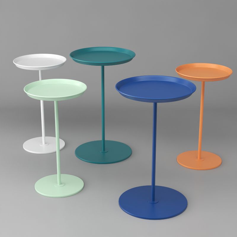 Minimalist Round Corner Table Tray Top Pedestal Sofa Side Table