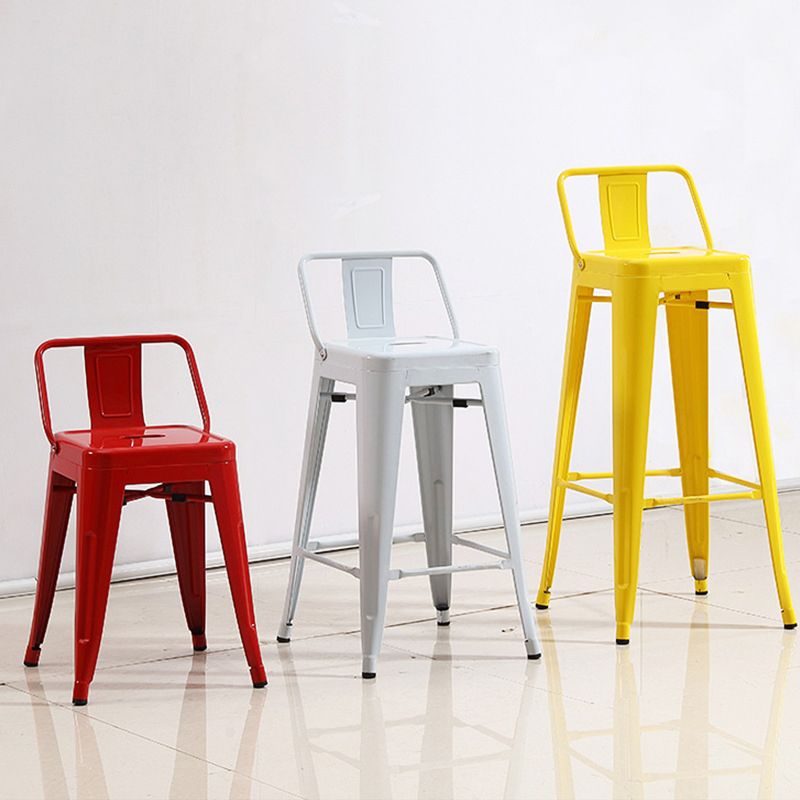 Industrial Footrest Iron Bar Stool Matte Finish Restaurant Stool