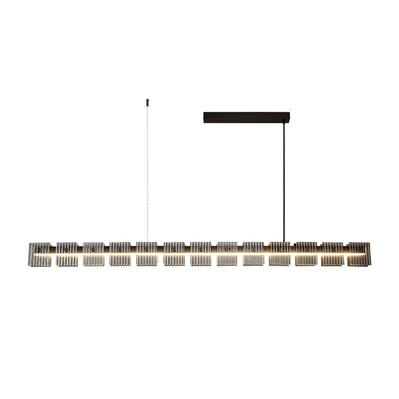 Modern LED Hanging Light Black Island Light Fixture for Dining Room