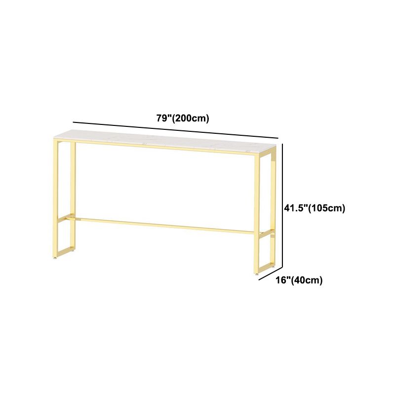 Glam 1/4/7 Pieces Bar Table Set Rectangle Stone Counter Table with High Stools for  Cafe
