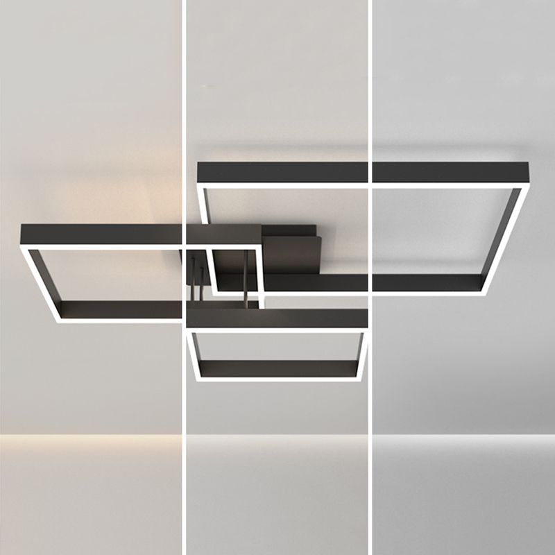 Luz empotrada LED moderna para sala de estar, luz acrílica geométrica de 3 luces montada en el techo