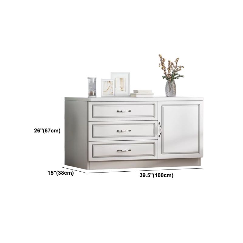 Contemporary Storage Chest White Wood Vertical Dresser for Bedroom