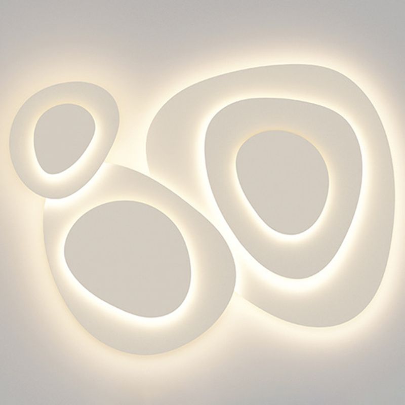 Simple LED Ceiling Light Fixture Multi-Layer Flush Mount in White for Living Room