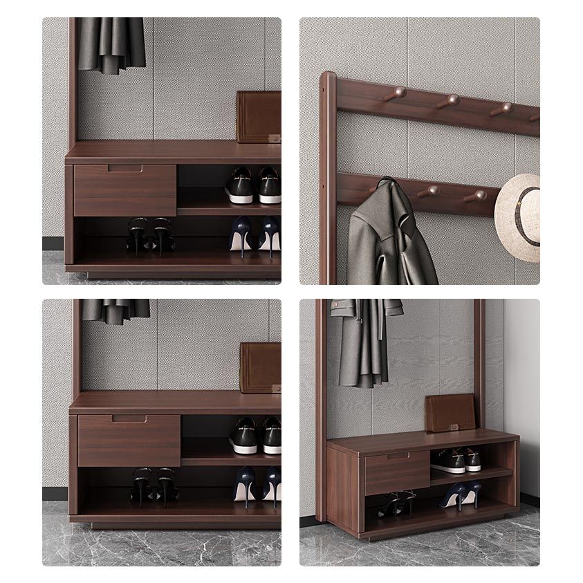 Modern Style Storage Armoire Home Wooden Wardrobe Cabinet with Shelves