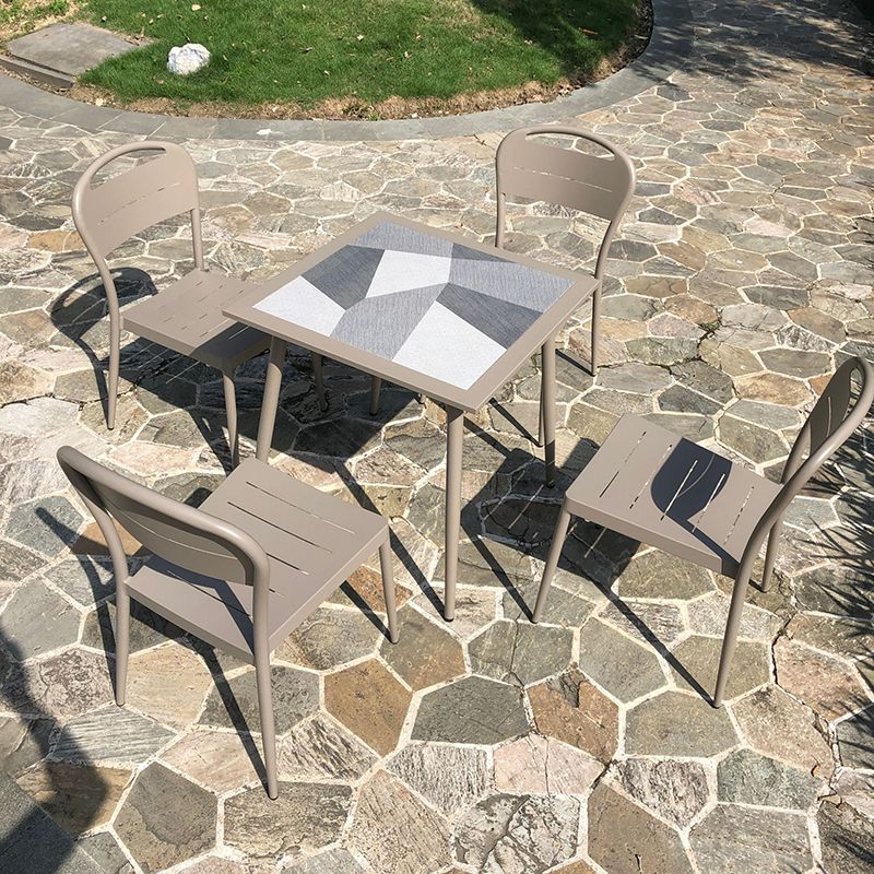 Modern 1/5/7 Pieces Dining Table Set Stone Dining Table Set for Outdoor