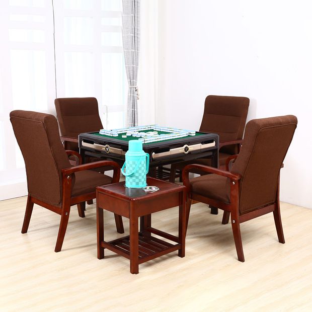 Chaises de bras arrière à salle à manger rembourrée moderne avec des jambes en bois
