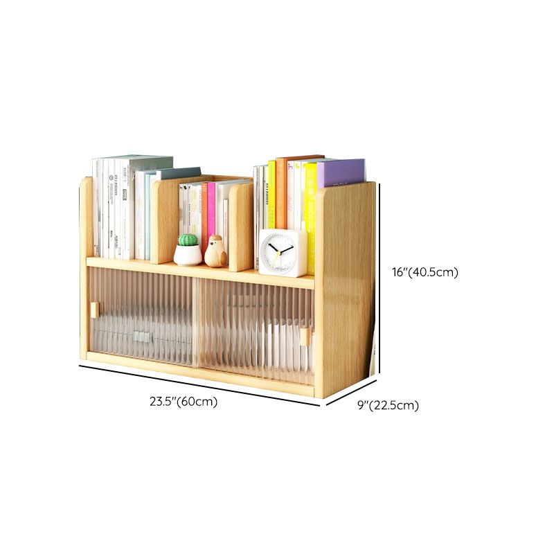 Closed Back Bookshelf Contemporary Solid Wood Bookcase with Doors