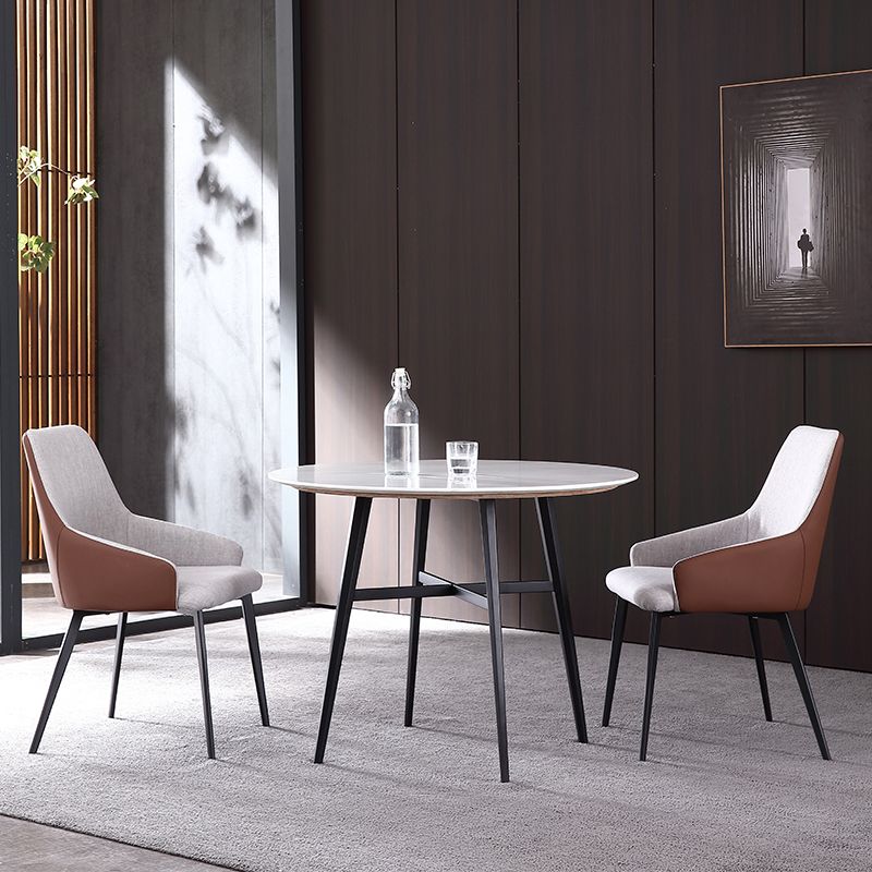 Modern Round Stone Dining Set 1/2/3/4 Pieces Dining Table Set with Padded Chairs