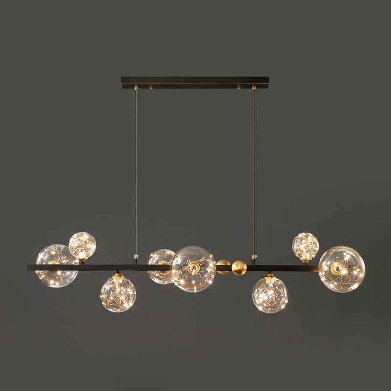 Nordic Simple Modern Light Luxury Style LED Island Chandelier Light for Dining Room Living Room