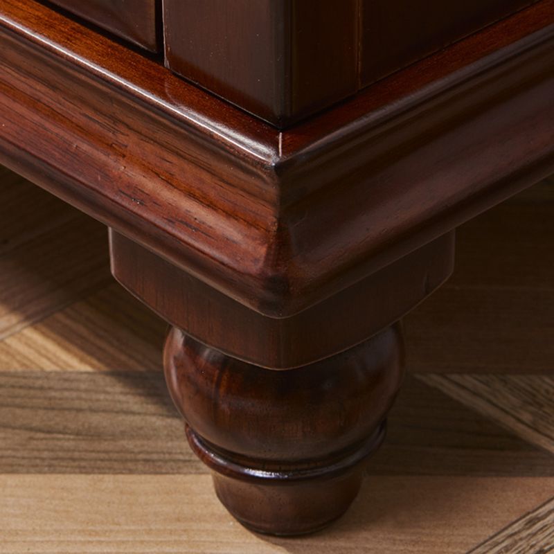 Traditional Bedroom Rubber Wood Storage Chest Vertical Chest with Drawers
