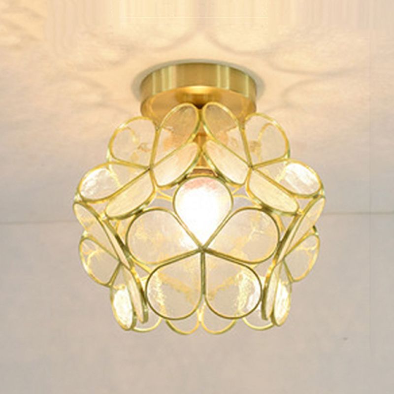 Modern Ceiling Light 1-Light Ceiling Mount Lamp with Glass Shade for Living Room