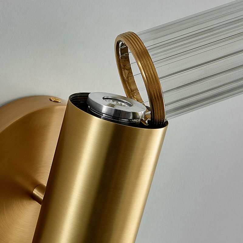 Linear Shape Metal Vanity Lamp Modern Style 2 Lights Vanity Light Fixture in Gold