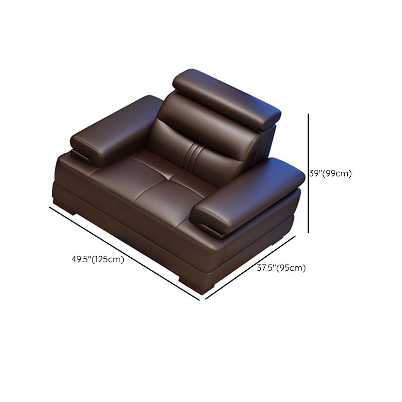Contemporary Sectional Sofa Tufted Genuine Leather Sectionals