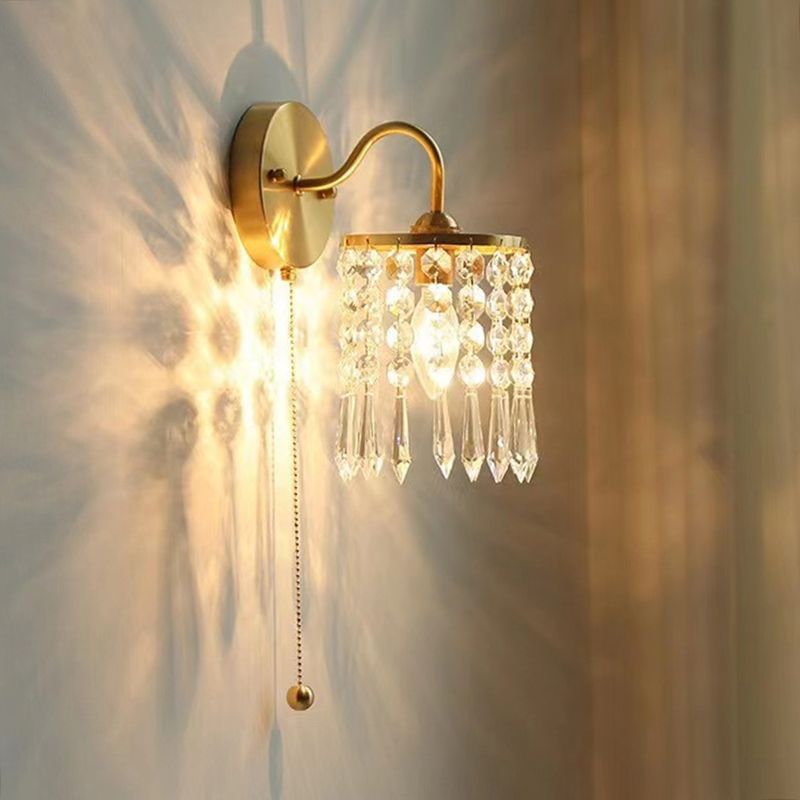 Modern Metal Wall Sconce Cylinder Shape Vanity Lamp for Bathroom