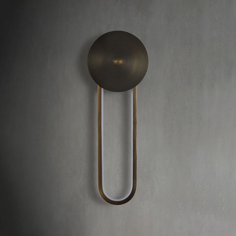 Oval Shade Metal Wall Sconce Modern Style 1 Light Wall Mount Lighting