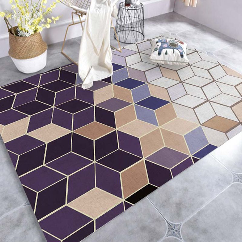 Brown Modern Teppich Polyester Dreieck Teppich Waschbar Teppich für Wohnzimmer