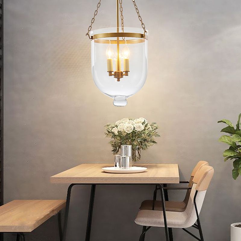 Glass Chandelier Lighting Fixture Modern 3 Head Chandelier Pendant Light