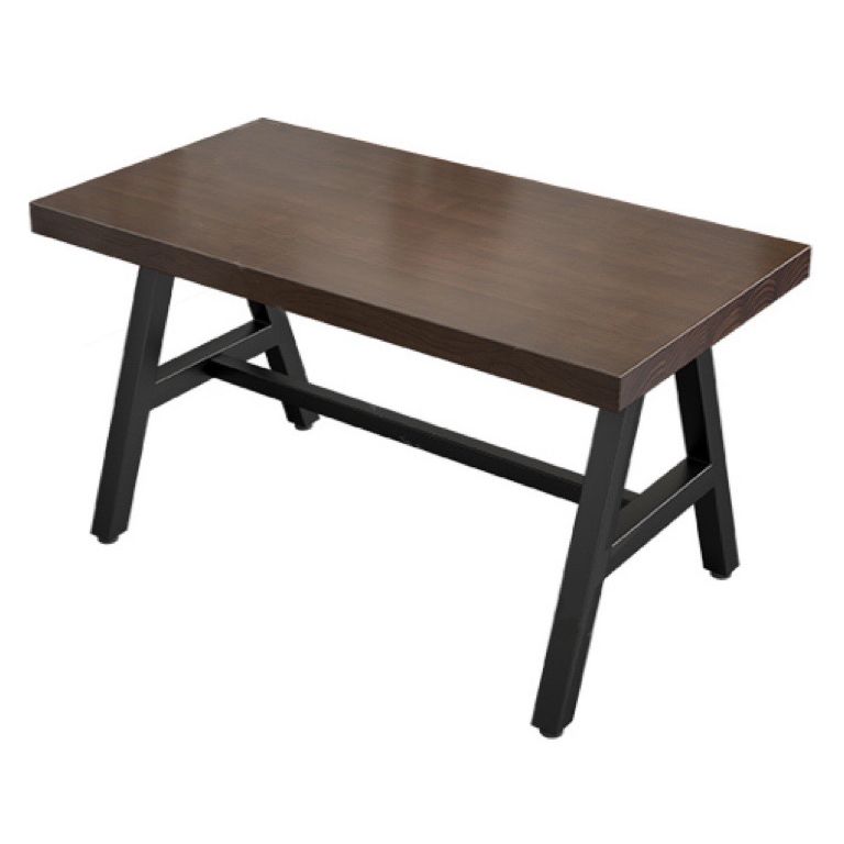Industrial Rectangle Dining Table Pine Solid Wood Table with Black Trestle Base