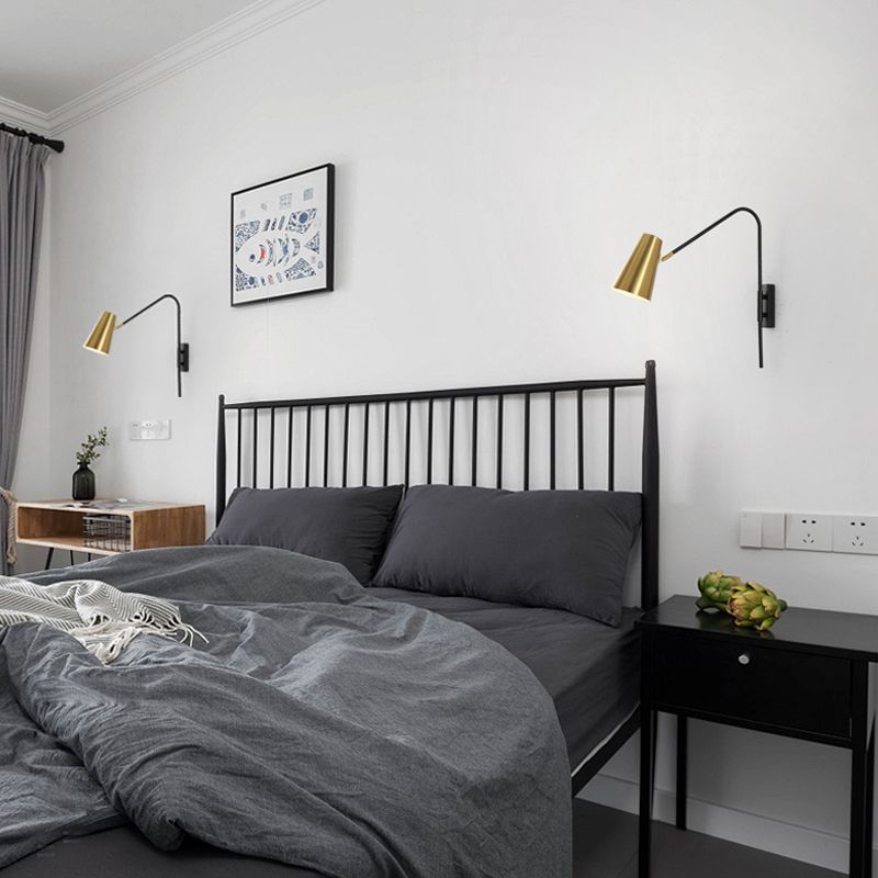 Messingkegel Wandmontage Beleuchtung Modernismus 1 Kopf Metallleuchte für Wohnzimmer