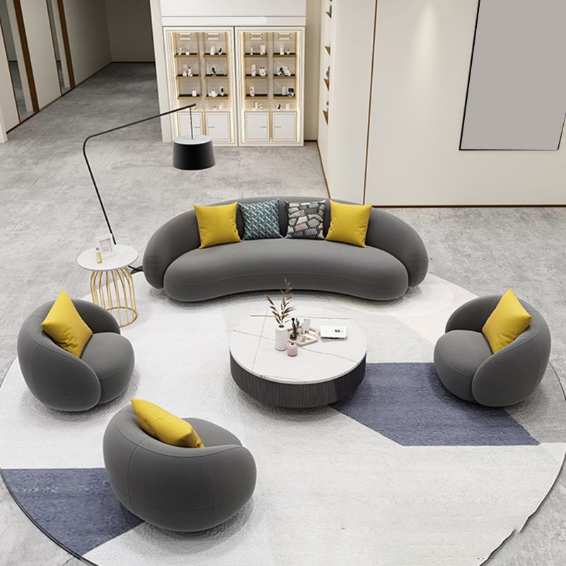 Scandinavian 24.8" H Solid Color Velvet Slope Arm Sofa For Living Room