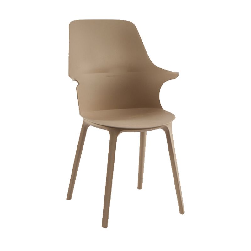 Plastic Side Chair Scandinavian Style Arm Solid Back Chairs for Home