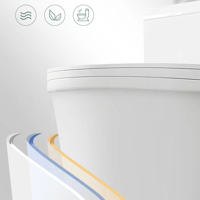 Modern 1-Piece Toilet Floor Mounted White Urine Toilet with Slow Close Seat for Bathroom