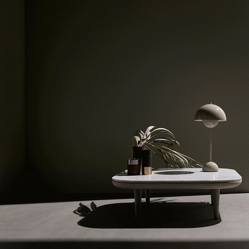Macaroon Table Light Mushroom 1-Light Bedroom Nightstand Lamp with Metal Shade