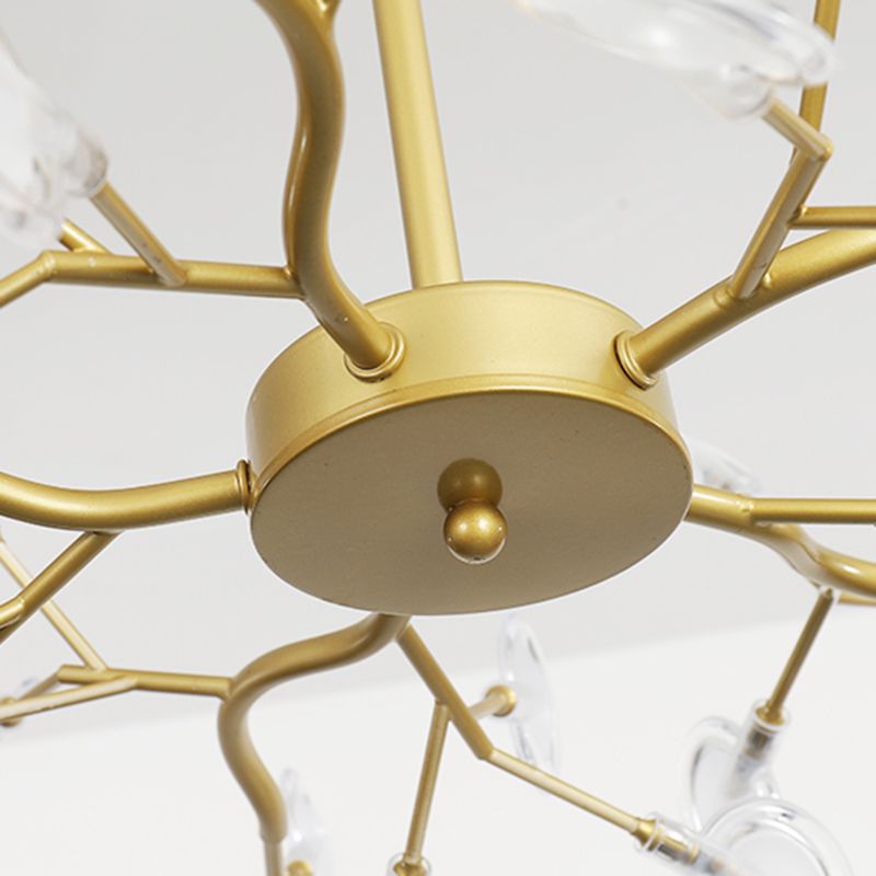 Modern Farmhouse Chandelier with Clear Acrylic Panels Shades Chandelier Lighting Fixtures