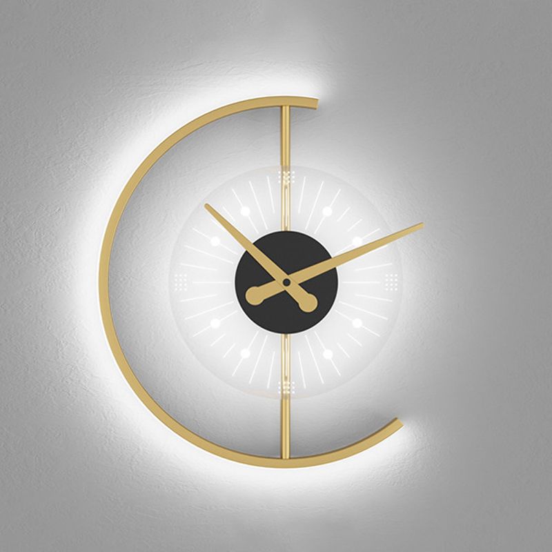 Modern Clock Shape Wall Light Fixtures Metal Wall Light Sconces for Living Room