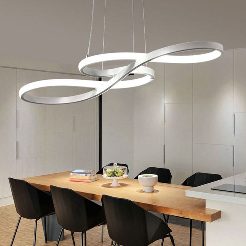 Modern Twisting Chandelier Pendant Light Metal Suspended Lighting Fixture for Restaurant